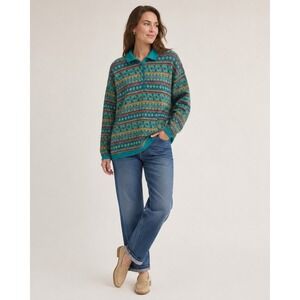 Vintage Personaggi Celebri Sweater Womens Medium Blue Wool Blend Collar